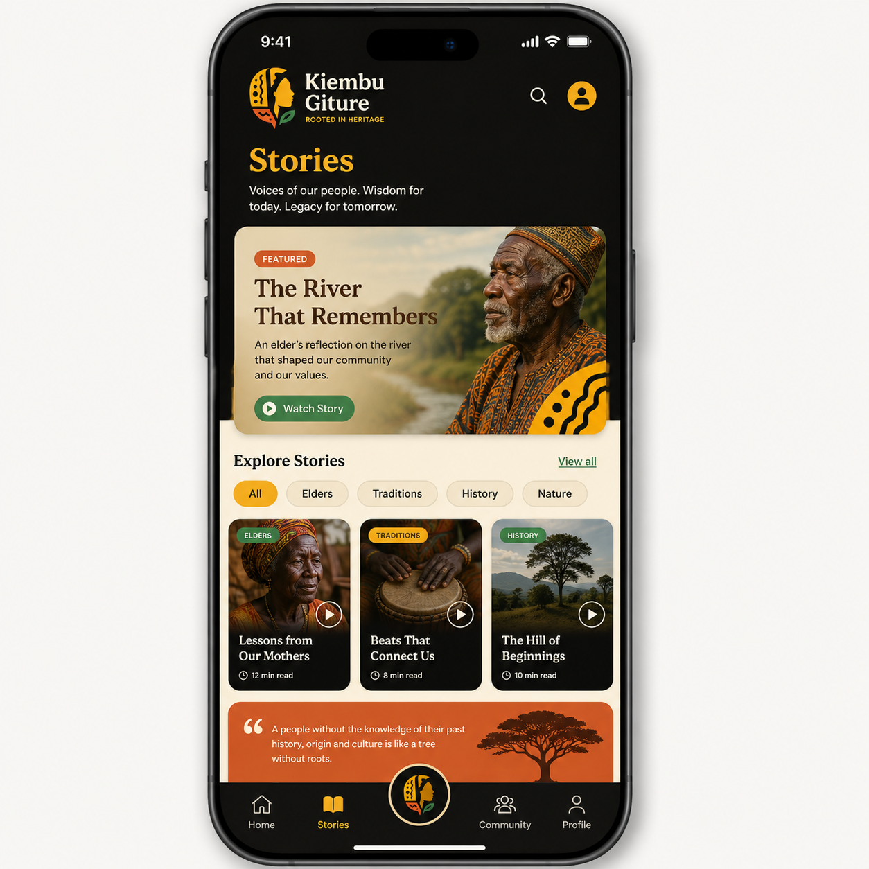 Kĩembu Gĩture stories screen